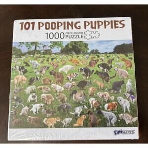 101 Pooping Puppies 1000 Piece Jigsaw Puzzle Sealed Funwares Funny Dogs Pups